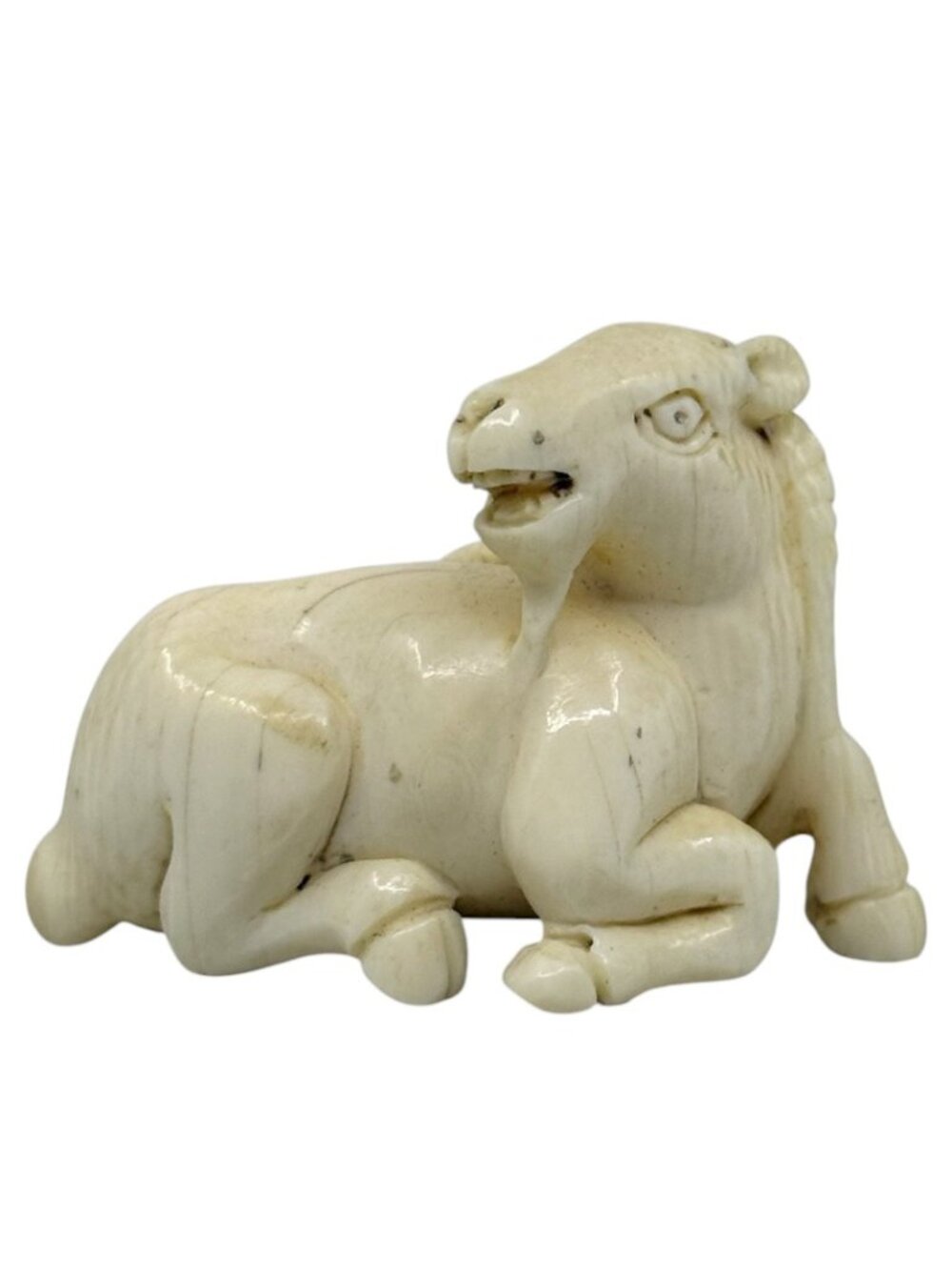 Showa period Japanese carved ivory Goat netsuke - GM1226
